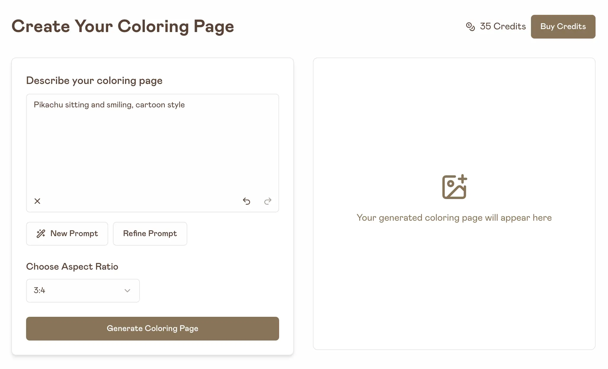 皮卡丘着色页生成